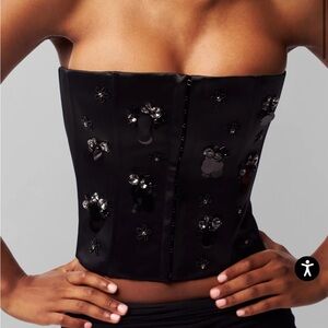 Guizio Embellished Satin Corset